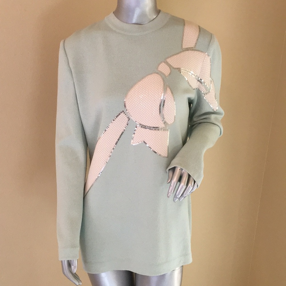 St. John Vintage Santana Knit Mock Neck Sw…